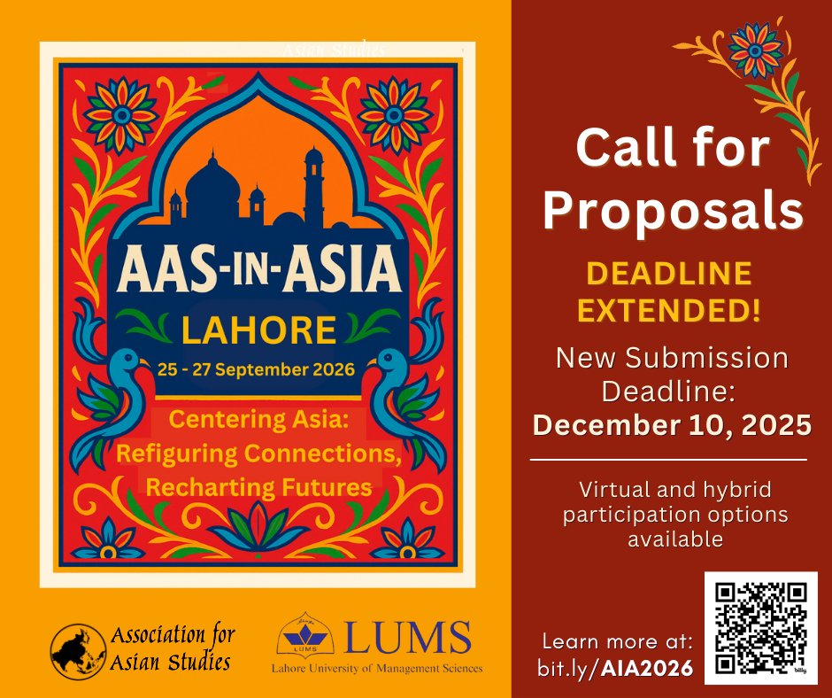 🚨 AAS and LUMS want to ensure that everyone who wants to apply for #AASInAsia2026 has the opportunity to do so—so we are *extending* the proposal submission deadline to December 10. Virtual and hybrid presentation options are available!

bit.ly/AIA2026