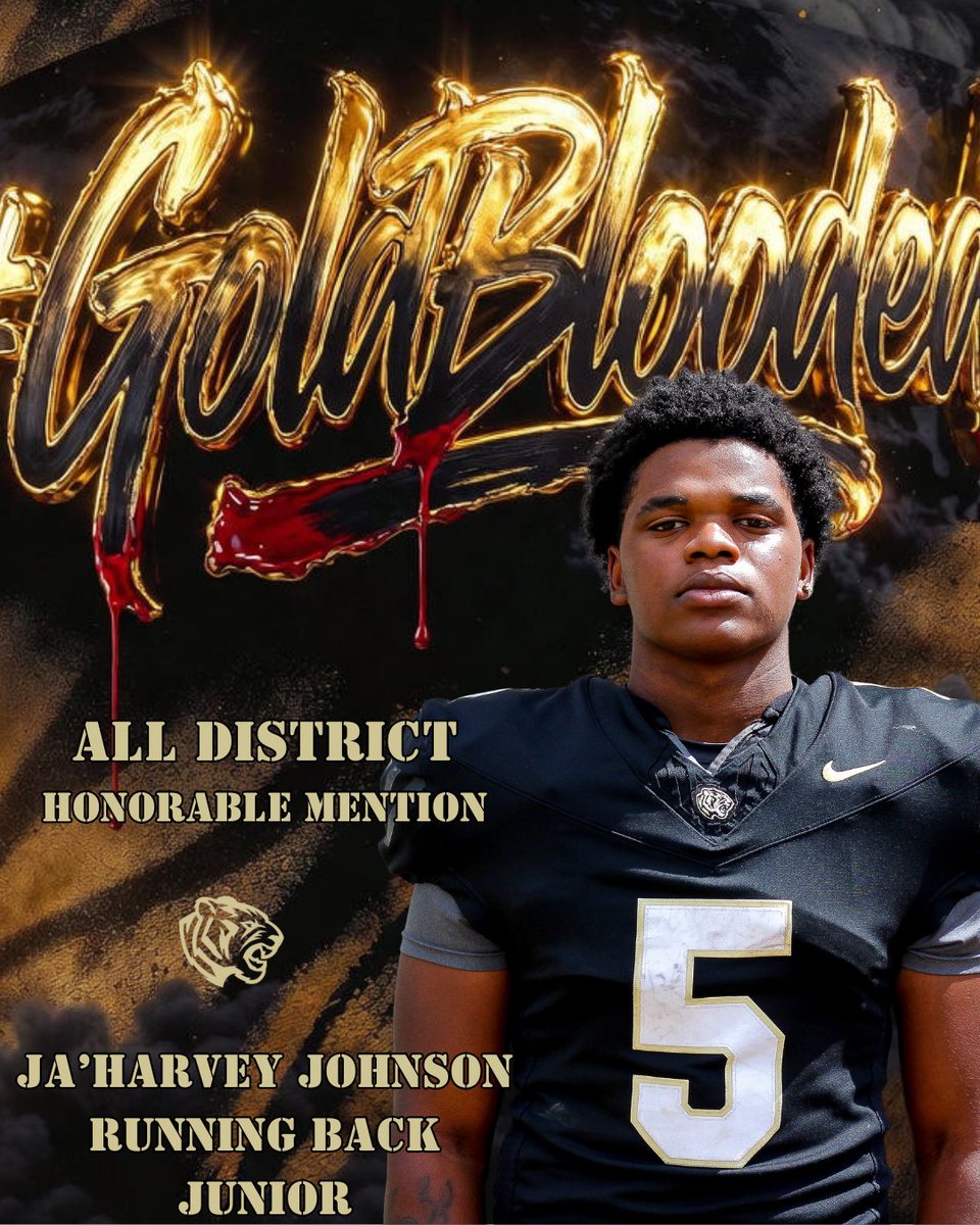 Congratulations to Ja'Harvey Johnson on being named 16-6A Honorable Mention.  

#GoldBlooded

<a href="/CoachLawrenceFB/">Donald Lawrence</a> <a href="/CyParkAthletics/">Cy Park Athletics</a> <a href="/CoachKrus/">Brandon Krushall</a>