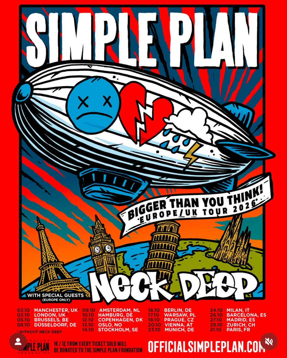 raisaforns's tweet photo. lo de simple plan poniendo la sagrada familia en el poster del tour 🥹🥹🥹 https://t.co/LpM8aIgg8B