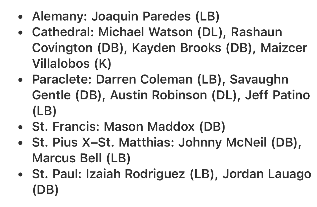 latsondheimer's tweet photo. All-Angelus League football. MVP: Jaden Jefferson of Cathedral. https://t.co/3KvAuQaTy7