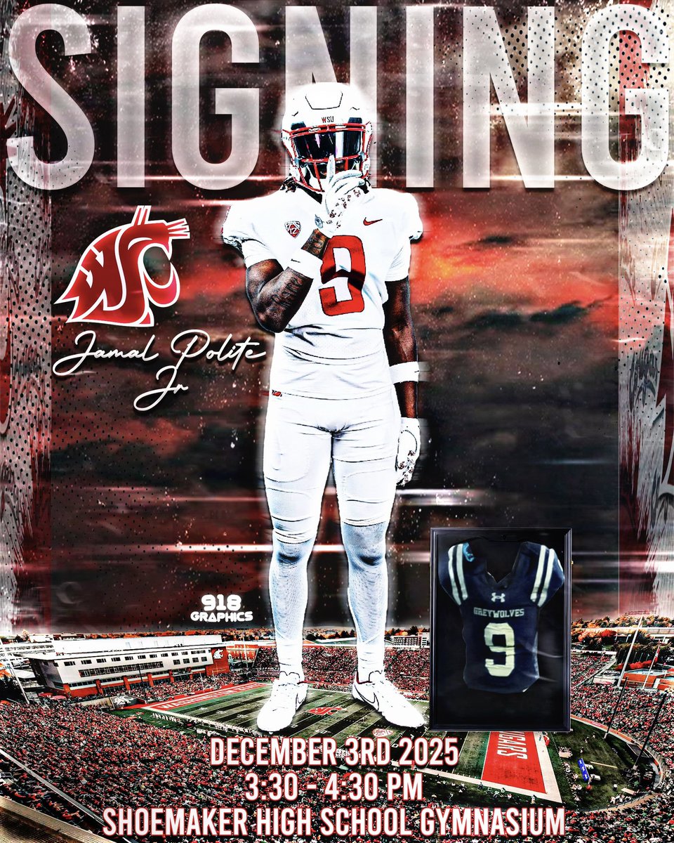 Signing Day #Blessed 🙏🏿 <a href="/ShoeWolfPack/">Shoemaker Football</a> <a href="/WSUCougarFB/">Washington State Football</a> #GoCougs