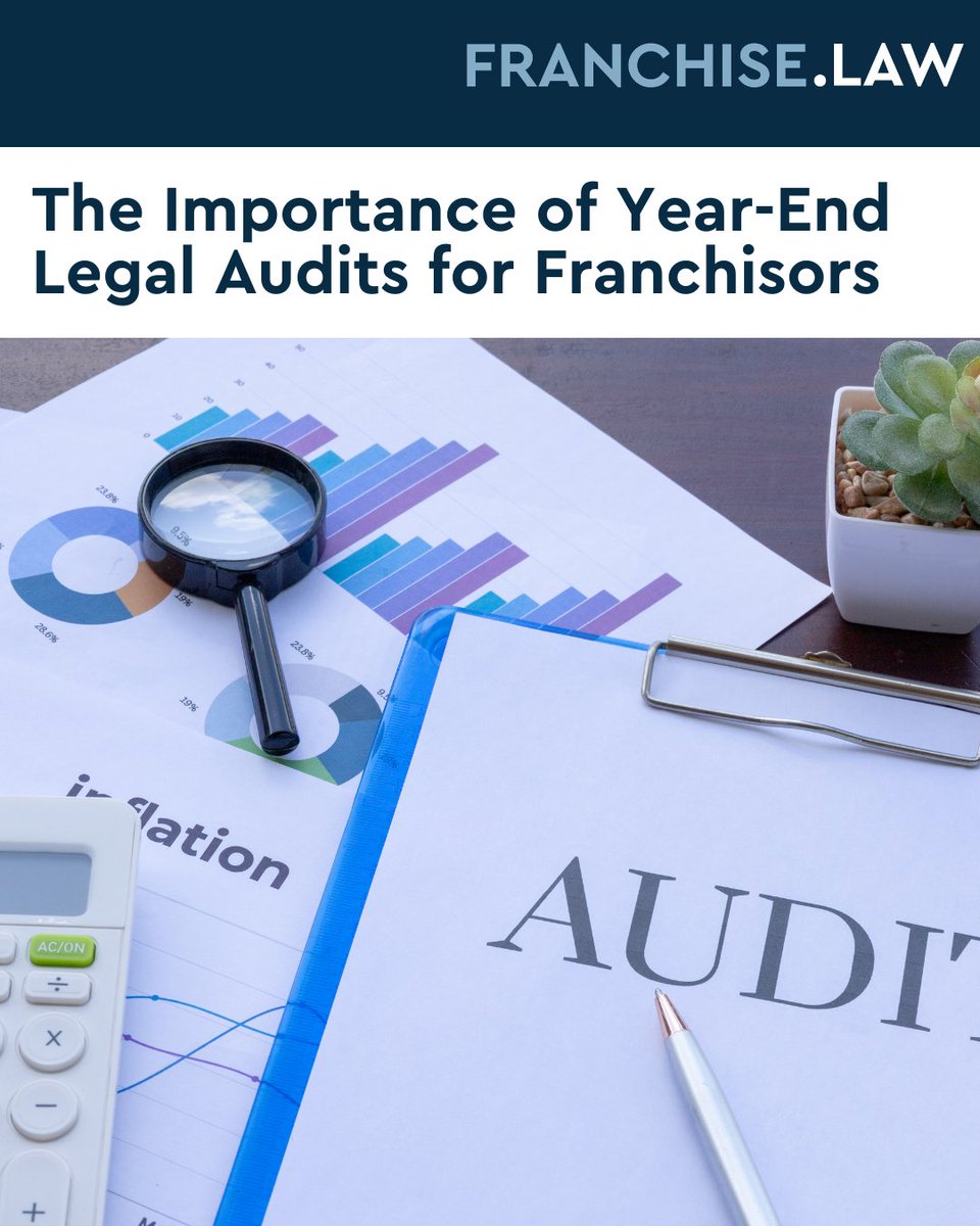 FranchiseLaw_NC's tweet image. Year-end legal audits help franchisors ensure compliance and reduce legal risks before the new year begins.
franchise.law/franchise-comp…

#FranchiseCompliance #LegalAudit #FranchiseLaw