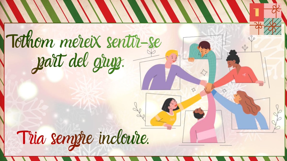 InstitutSants's tweet photo. Calendari d'advent - 1
#institusants #inclusio #aprendrejuntsalumnesdiferents https://t.co/dijGBz61Up