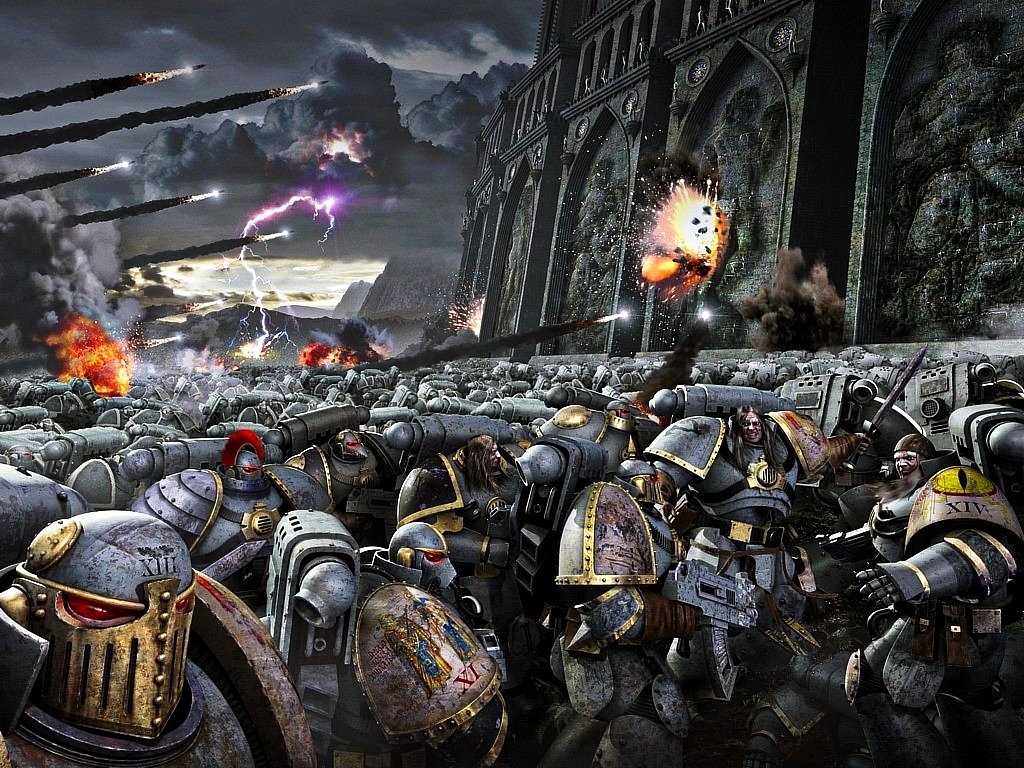 Aetas_Memoria's tweet photo. Neil Roberts' depictions of the Sons of Horus.

"Horus Rising" cover. Alternate version of the "False Gods" cover, for The Art of the Horus Heresy book. "Galaxy in Flames" cover. Illustration for The Horus Heresy: Age of Darkness 2nd Edition Rulebook &amp; Horus Heresy: Legions game. https://t.co/0LFa0RtqTP