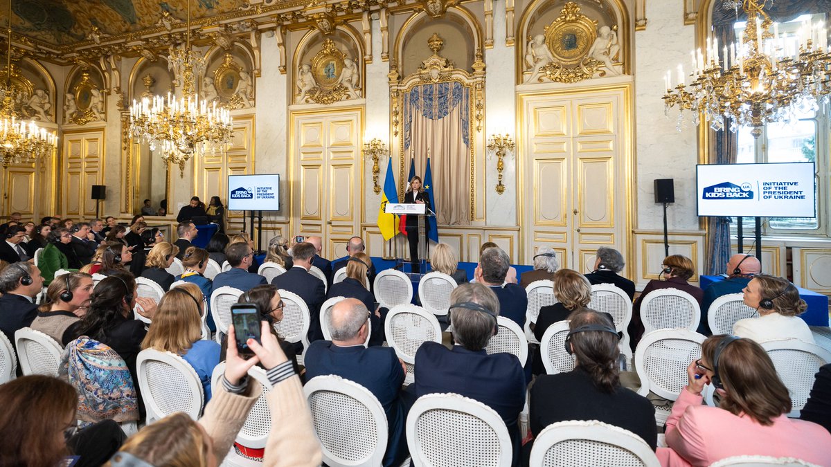 ZelenskaUA's tweet image. I took part in the @BringKidsBackUA initiative meeting in Paris. I am sincerely grateful to the First Lady of France, Mrs. Brigitte Macron, for her involvement. The abduction of children by Russians is violence, intimidation, separation from loved ones, lies, and loss of…