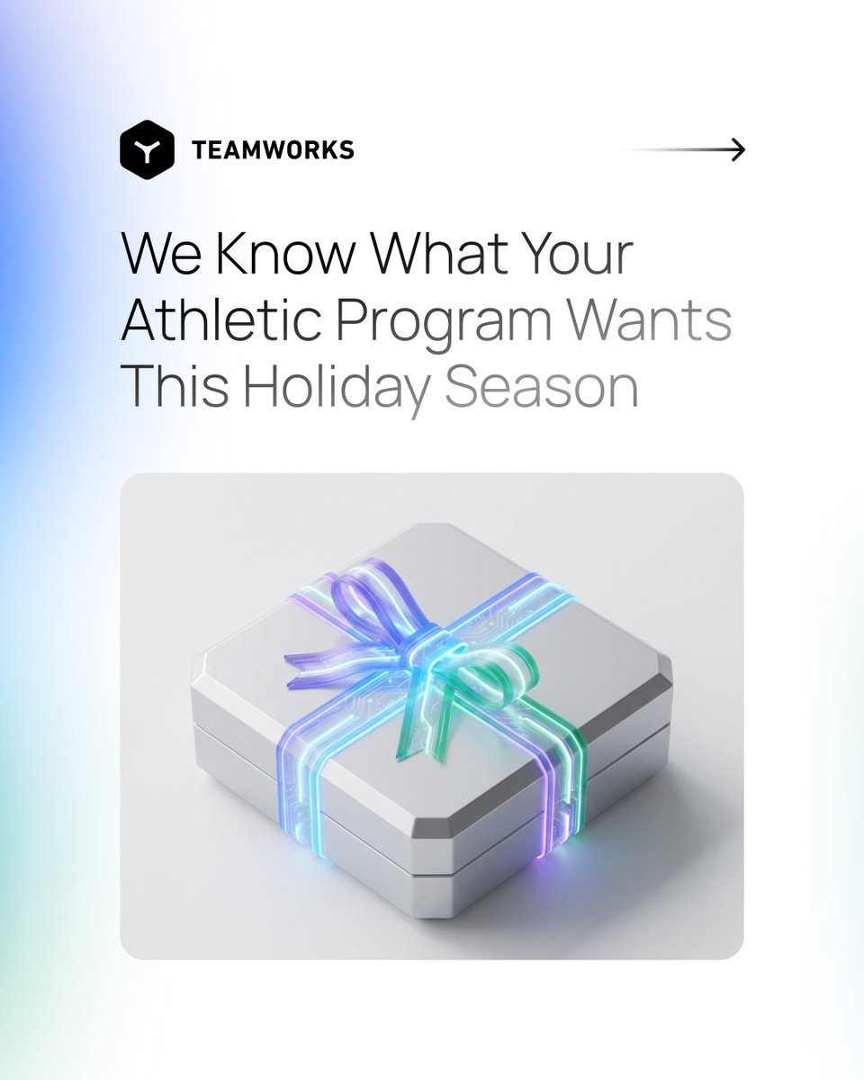 Teamworks's tweet image. Your athletic program wants to go touch grass this holiday season. Let them! 

At Teamworks, we can’t gift more vacation time or perfect referees. But, we can gift: 
🎁 Fewer spreadsheets
🎁 More time outside
🎁 A balanced plate

Unified tech is the gift that keeps on giving. 
🔗…
