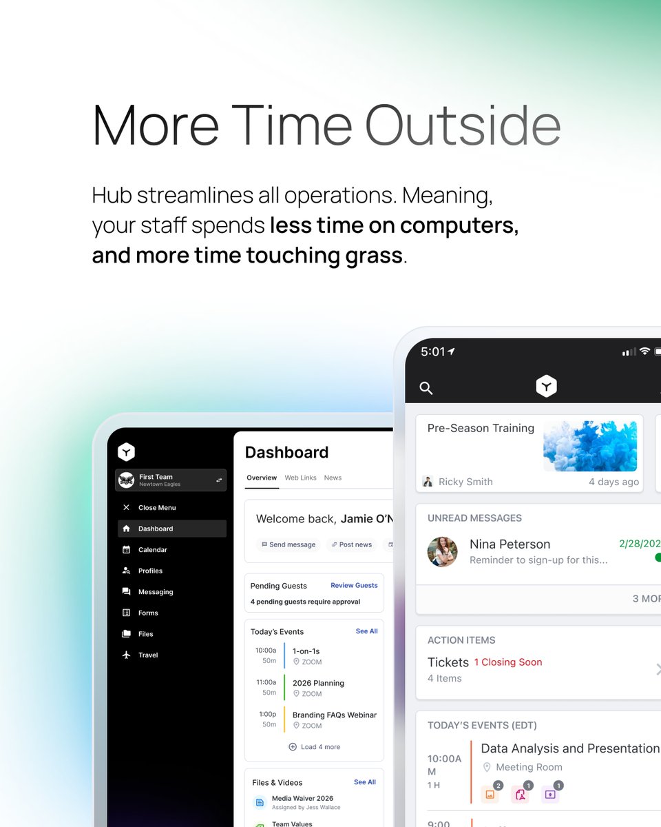 Teamworks's tweet image. Your athletic program wants to go touch grass this holiday season. Let them! 

At Teamworks, we can’t gift more vacation time or perfect referees. But, we can gift: 
🎁 Fewer spreadsheets
🎁 More time outside
🎁 A balanced plate

Unified tech is the gift that keeps on giving. 
🔗…