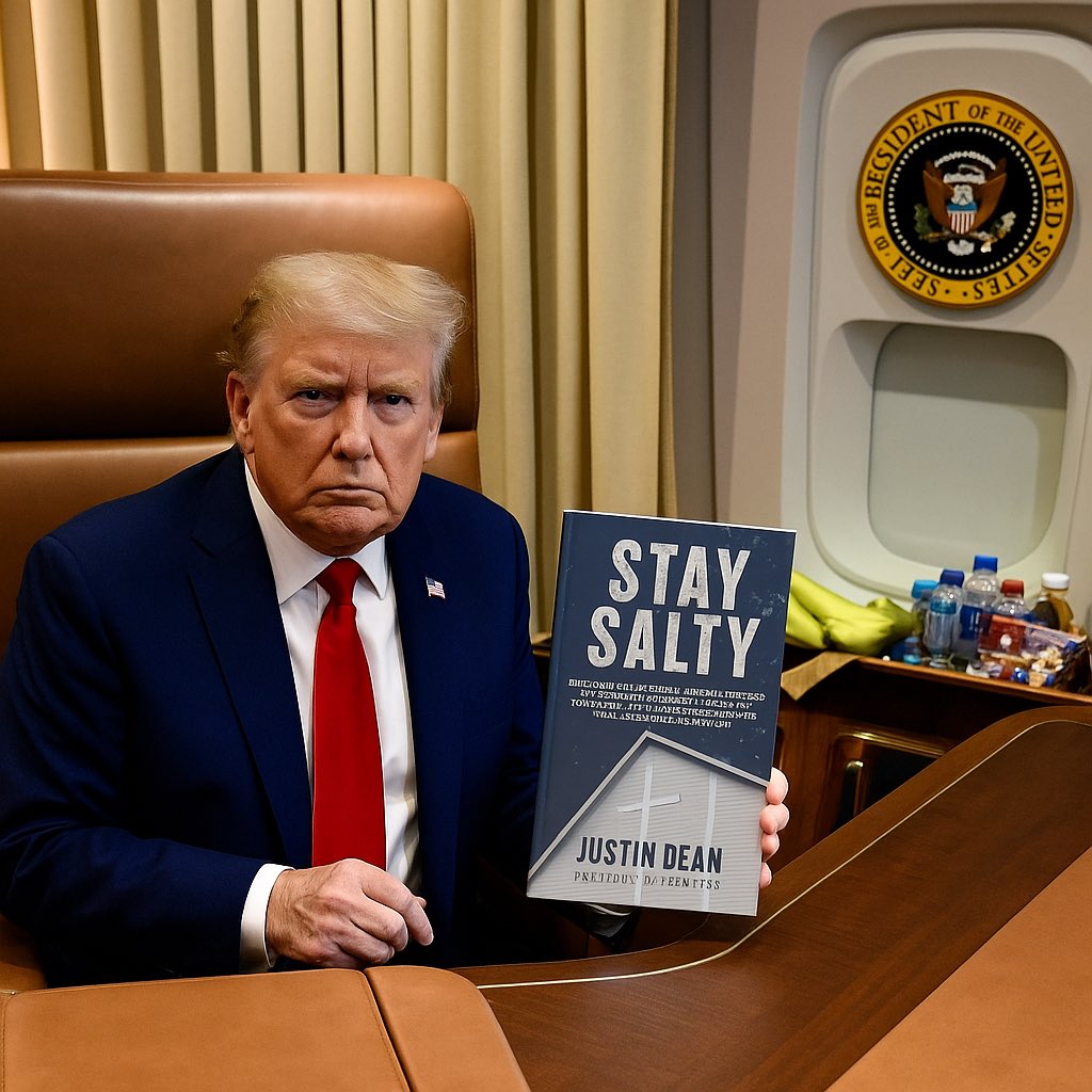 ayesha3920's tweet image. ♥Wow. Thank you Mr. President. 

“A lot of people — and I mean a LOT — are talking about this new book, Stay Salty, by a tremendous guy named Justin Dean. Incredible title, by the way. People used to say I was salty — well, Justin may be even saltier!”