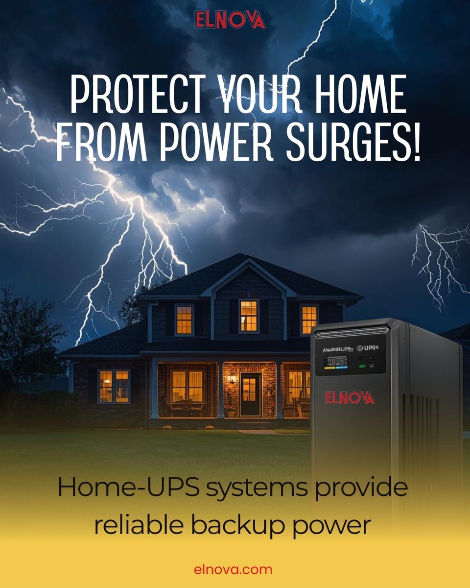 elnovapower's tweet image. Protect your home from power surges! Home-UPS systems provide reliable backup power. Keep your home safe and sound.

#HomeProtection #UPS #PowerProtection #Elnova