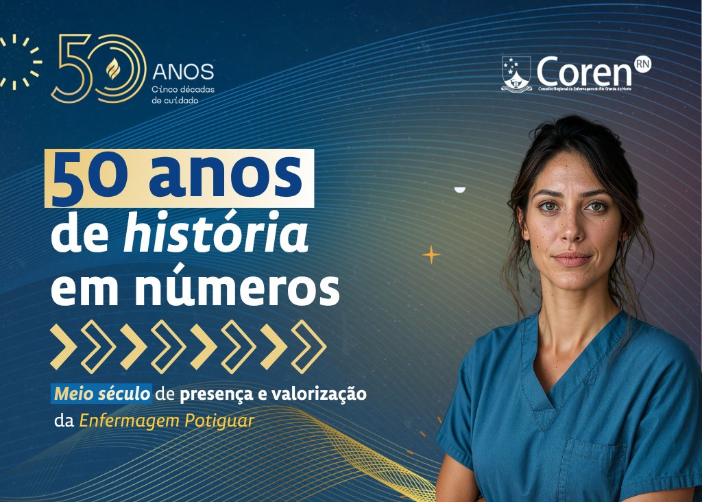 CorenRN's tweet image. 📊 50 anos em números.
Cinco décadas de compromisso, ética e presença em cada etapa da Enfermagem potiguar.

💙 Coren-RN,  50 anos fortalecendo a Enfermagem potiguar.
#CorenRN50Anos #EnfermagemPotiguar