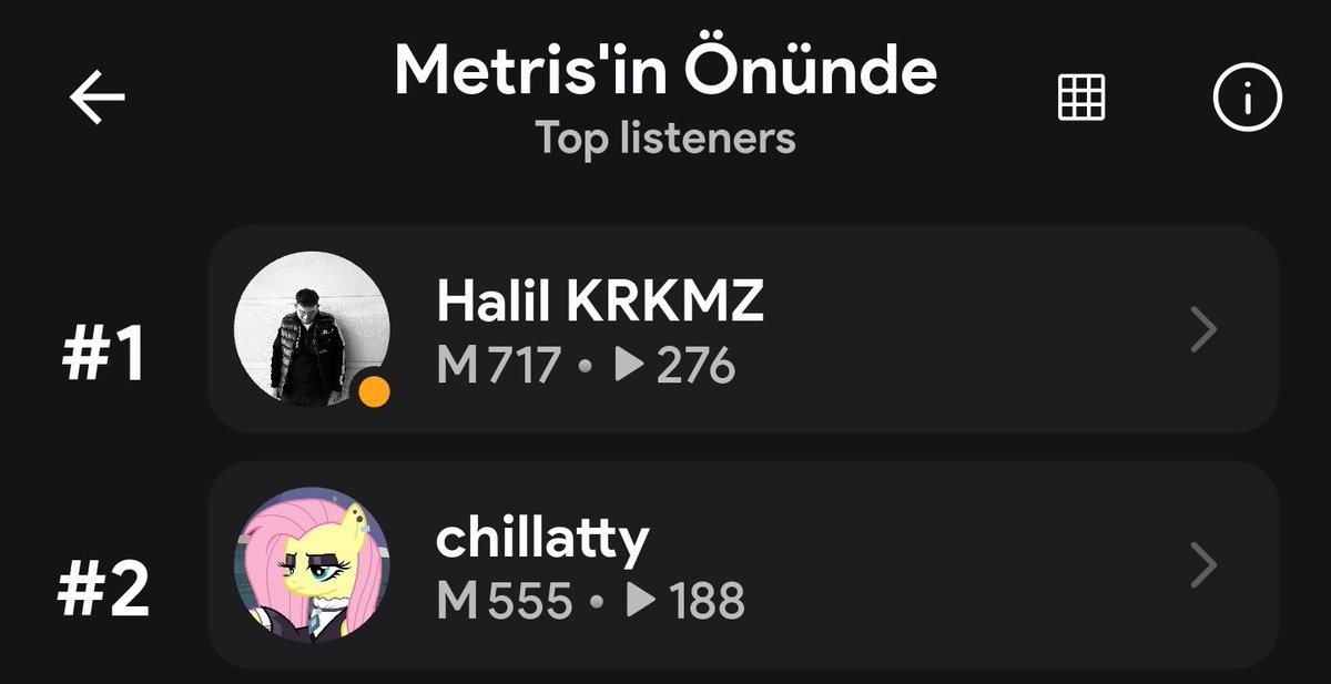 x: senin bu hayatta hicbir basarın yok

ben: (statsfm'de en cok metrisin önünde dinlemis 2. kisiyim)