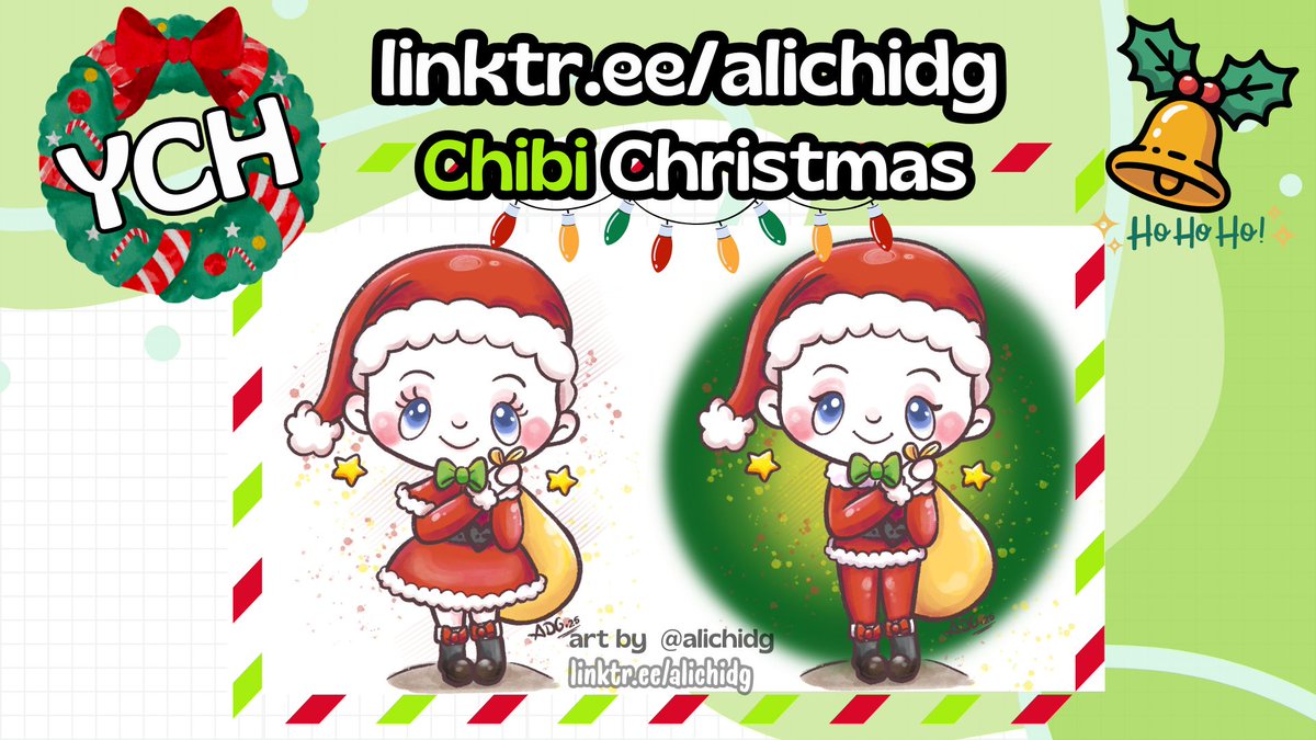 🎄✨ ¡SORTEOOOO! ✨🎄
Ya se acerca la Navidad y para celebrarlo, me hace ilusión poder regalar un poquito de mi arte, así que… ¡voy a sortear un Chibi navideño personalizado! 🧑‍🎄🎁
🔽Bases detalladas de participación🔽