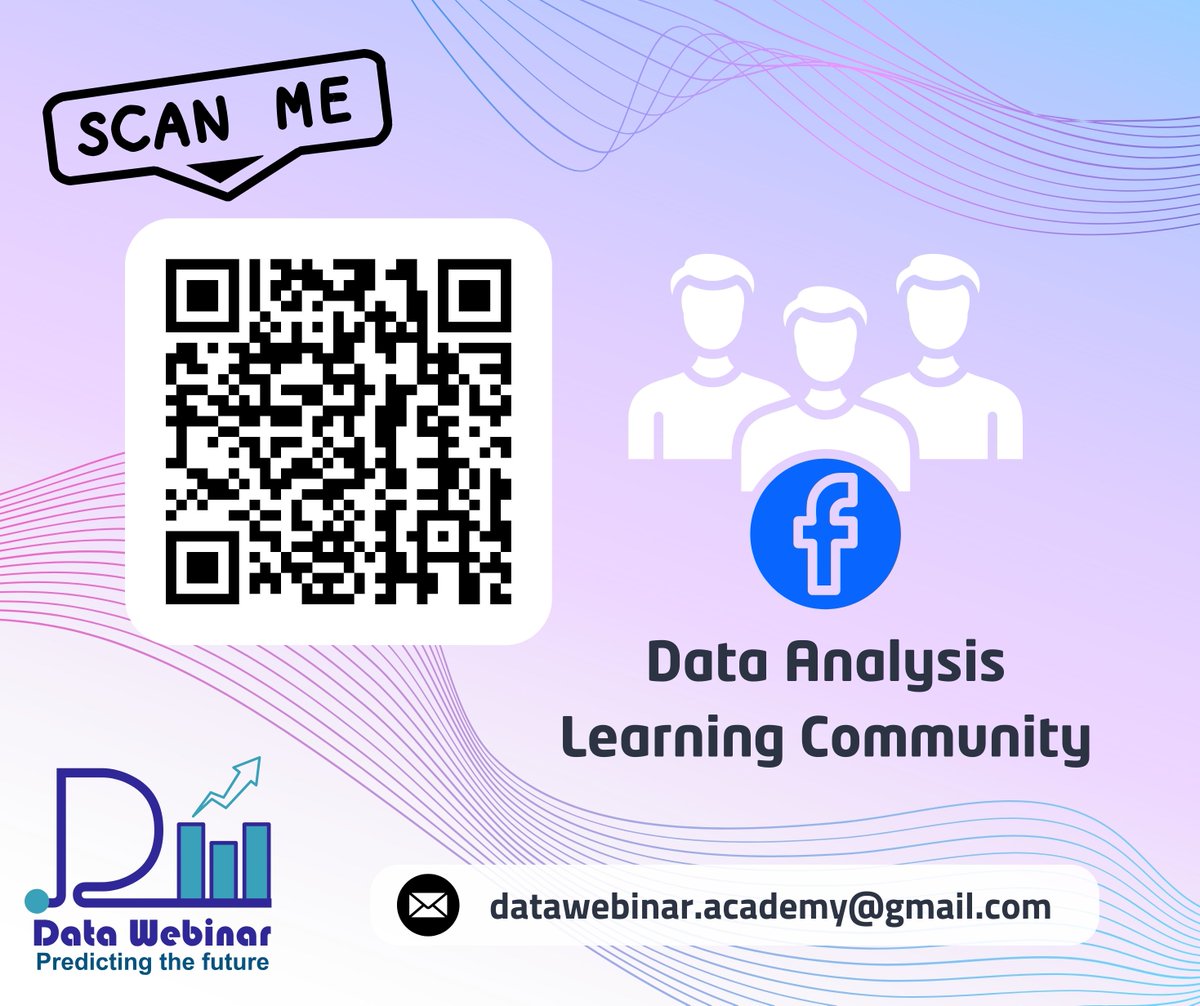 DataWebinar's tweet image. Scan to Join Data Analysis Learning Community 📷📷
OR Join Using this Link 📷
facebook.com/share/g/1AR4wZ…

#Data_Analysis #Data_Science #Excel #Power_BI #Tableau #SQL #Big_Data #Machine_Learning #Deep_Learning #Python #Learning_Community #Data_Analytics #Data_Analyst #Data_Skills…