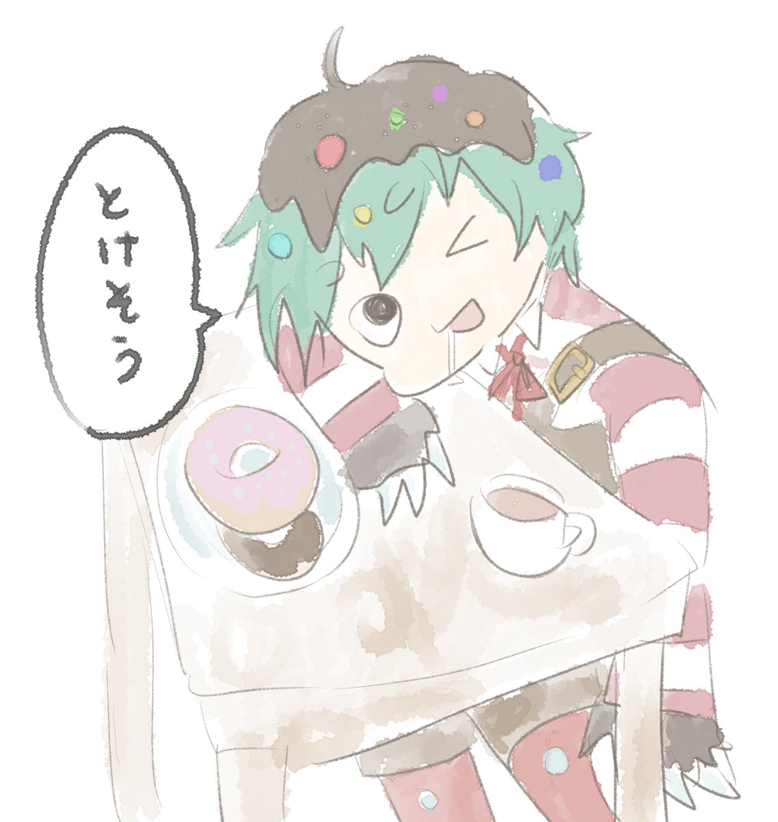 pray_box's tweet photo. ドーナツはハヤテの大好物(刺して食べやすいから)なので登場多め🍩
今描いてるのもドーナツ2ショです☺️ https://t.co/48Ws3Y2eFF