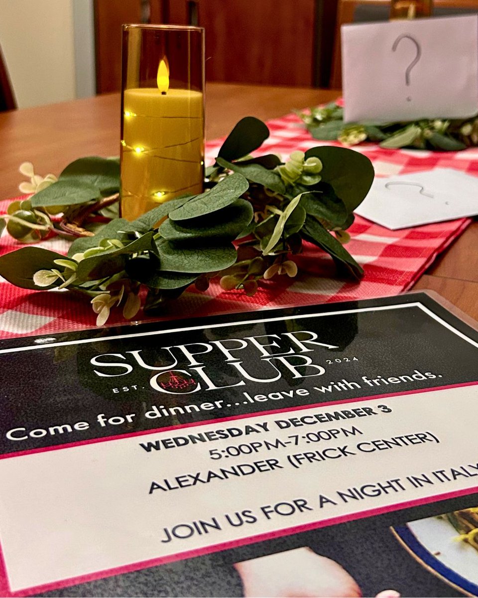 The Supper Club famiglia is cooking up pasta, puzzles, and prizes!
Dec 3 • 5–7pm • Alexander Room 🍝
Sign up here: docs.google.com/forms/d/e/1FAI…

#SupperClub #Events #ElmhurstEats #Famiglia