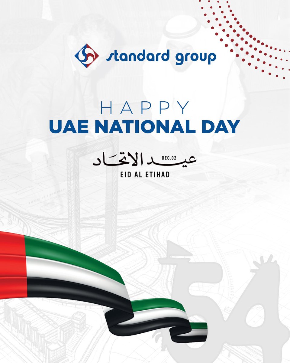 Celebrating 54 years of a nation built on strength, innovation, and resilience — values that power everything we do at Standard Group.
Here’s to contributing to the UAE’s progress, one engineered solution at a time.
Happy UAE National Day. 🇦🇪
#UAE54 #NationalDayUAE #StandardGroup