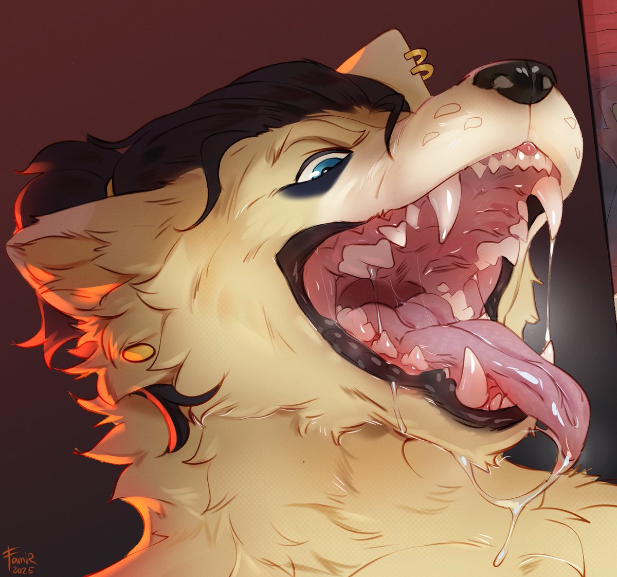 Look at the last thing you’ll ever see before plummeting down into my gurgling depths. 

My hot, steaming breath filling your nostrils as you hopelessly try to escape from your fate. 

My glistening fangs etching their tattoos on your body. 

You belong to me, meat 💙

🎨: Famir