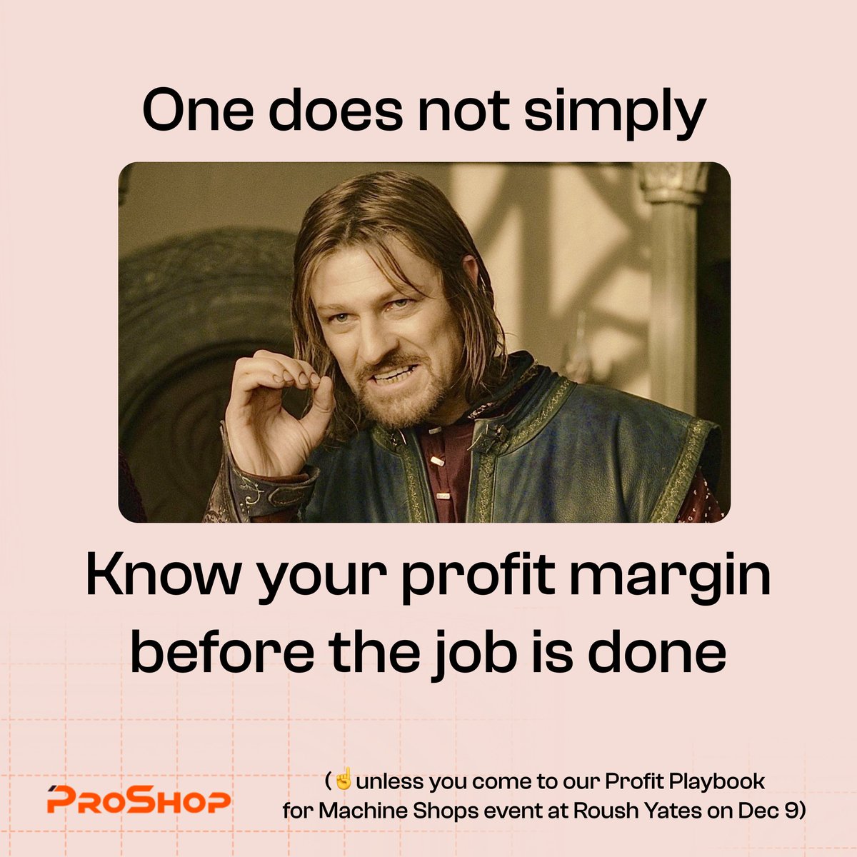 ProShopERP's tweet image. Are you certain of your profit margin 𝘣𝘦𝘧𝘰𝘳𝘦 the job is done? Stop relying on historical guesswork!

Our upcoming #ProfitPlaybook event displays how to spot margin leaks, bid smarter on consistent contracts, and more.

#ThroughputBlueprint #ShopThroughput #ShopFloorProfits