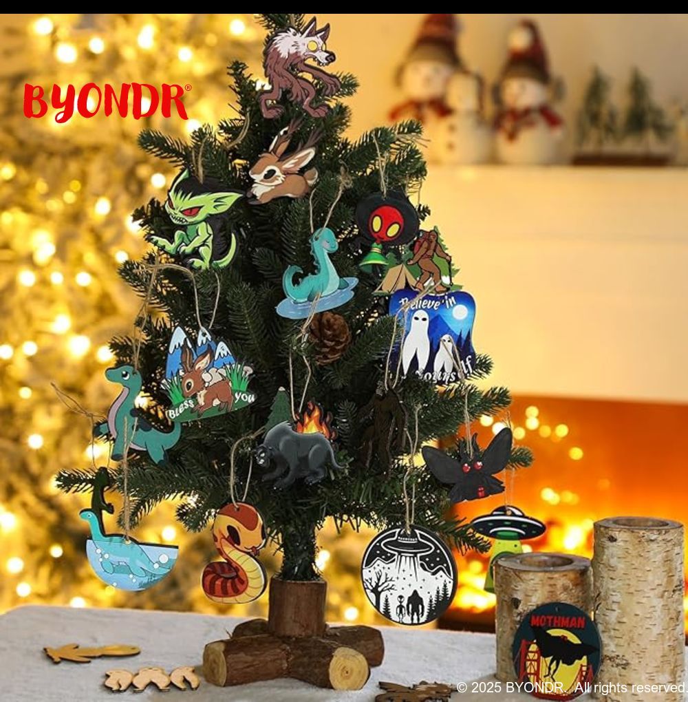 GoBYONDR_IO's tweet image. Who said monsters can&apos;t be merry? Deck your halls with cryptid-themed Christmas decor, where myth meets mistletoe. #byondr #Christmas Read more: byondr.io/2025/12/01/unv…