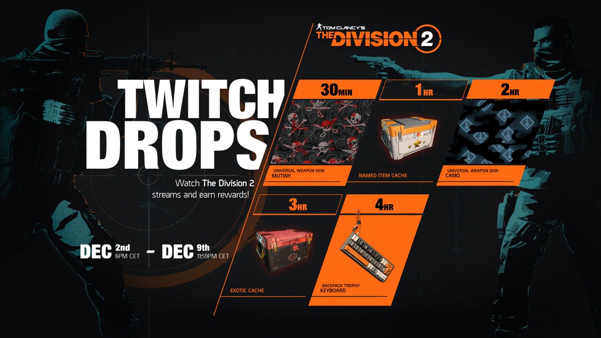 TheDivisionGame's tweet image. New season, new Twitch drops. 🎁

Read on for all you need to know. 

🔗thedivision2.com/mutiny-twitch-…