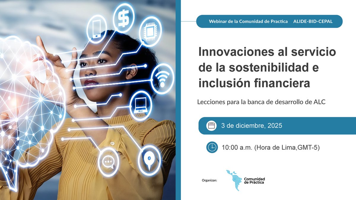 _ALIDE_'s tweet image. 📢 #WebinarALIDE | ¡Faltan 2 días! ⏳ Sé parte de nuestro webinar sobre innovaciones al servicio de la sostenibilidad 🌱. 
La #ComunidadDePráctica presentará iniciativas que impulsan buenas prácticas en #ALC 💡.
🗓 03/12 | ⏰ 10:00 (GMT-5)
👉 t.ly/vF3FS
