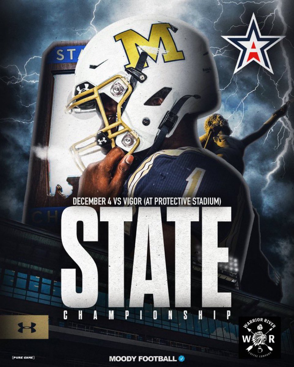 AMPstrength's tweet photo. We’re comin’ for ✌🏼…
Back-to-back days in 🏟️ @ProtectiveStdm
📺 @NFHSNetwork
@411flagfball - Wednesday @ 11
@MoodyFBall - Thursday @ 7
It’s a #bluemap takeover! https://t.co/jqyP3Cg0Tf