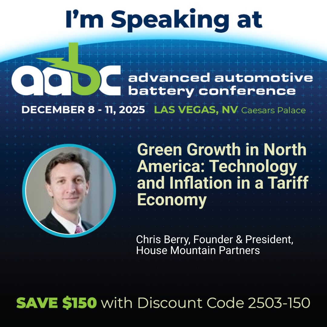 Pleased to be headed to Las Vegas next week to discuss industrial policy as a weapon and what this does and doesn't mean for raw materials. Reach out if you're in town and we can connect. <a href="/CEnertech/">Cambridge EnerTech</a>