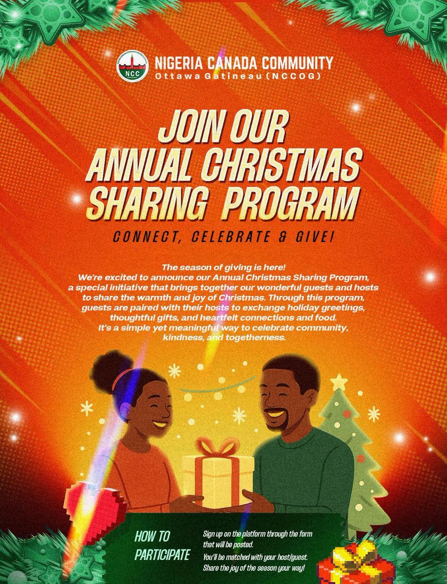 NCCO_G's tweet photo. Christmas Sharing Program – Connect, Celebrate &amp; Share!

The joyous season  is here! 

We’re excited to announce our NCCOG Annual Christmas Sharing Program, a special initiative that brings together our wonderful community as guests and hosts to share the warmth and joy of https://t.co/JF0jEmIqwh