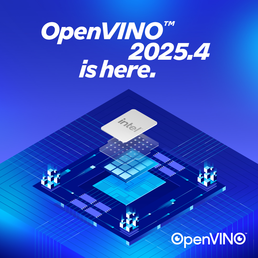IntelSoftware's tweet image. #OpenVINO 2025.4 has arrived! New features include encrypted blob format for secure model deployment, simplified NPU deployment, improved LLM accuracy, and Windows ML gold support.

ms.spr.ly/6019tbsJz
