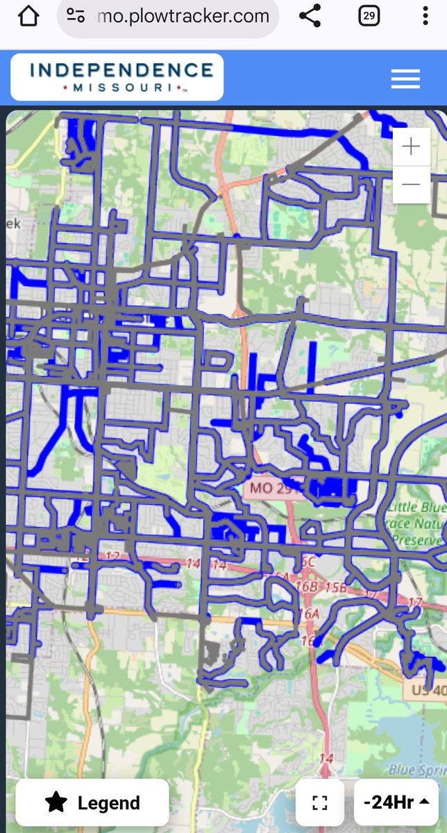 northlandfox's tweet image. #MOwx #KC #KCmetro Dec 1st 3PM #Independence Roads still impacted. 
Not much done in Independence after early AM. Plow map: indepmo.plowtracker.com
KCMO has a plow tracker also: kcmo.gov/city-hall/depa…
#MODOT Traveler Info Map: 
traveler.modot.org/map/