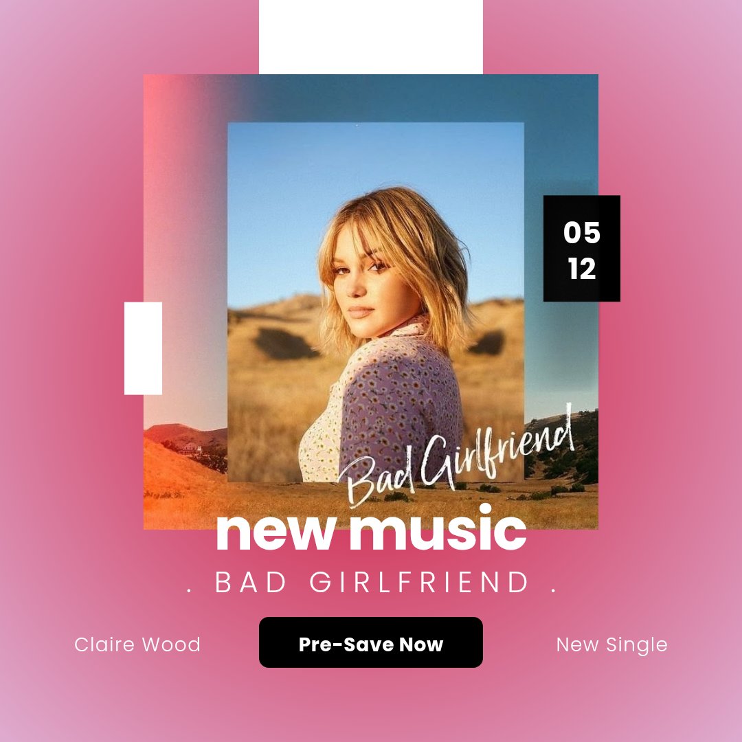 TeamclaireHQ's tweet photo. * TeamclaireHQ ➜ New post 
Read caption: 

Bad girlfriend 💔 it comes out this FRIDAY. You can now pre-save now #BadGirlfriendRP https://t.co/zZCvbOqJnr