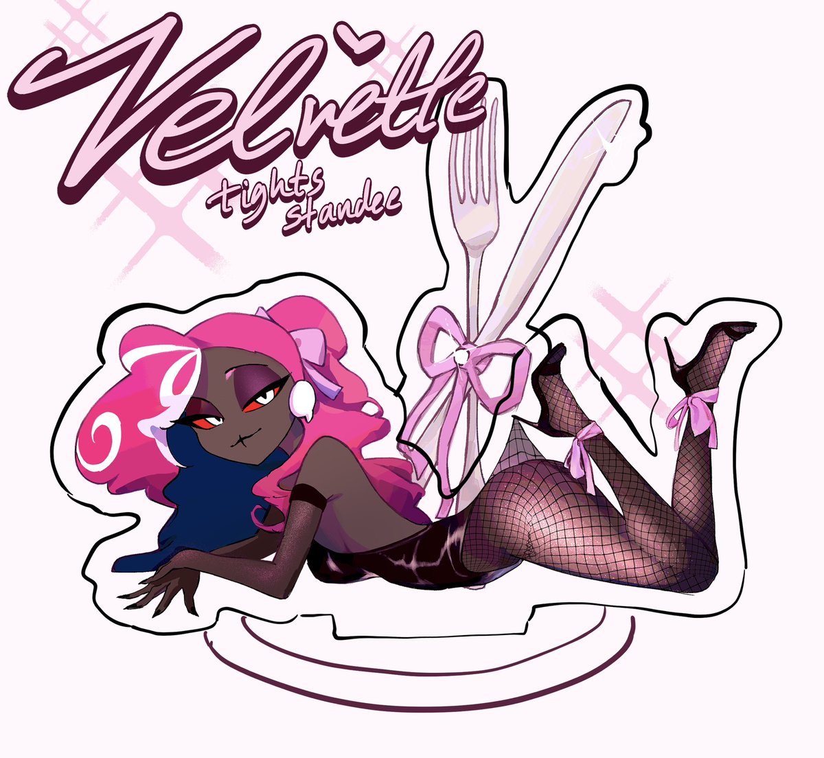 yunnzaii's tweet image. pr0duct check!!💕 please 1nteract if interested! 
.
my other standees are coming to an end so its time for new ones!🥲 our lovely Velvette on a plate! 👀
#Velvette #Hazbin #Hazbinhotel #HazbinHotelVelvette #Velvet #HazbinHotelFanart
