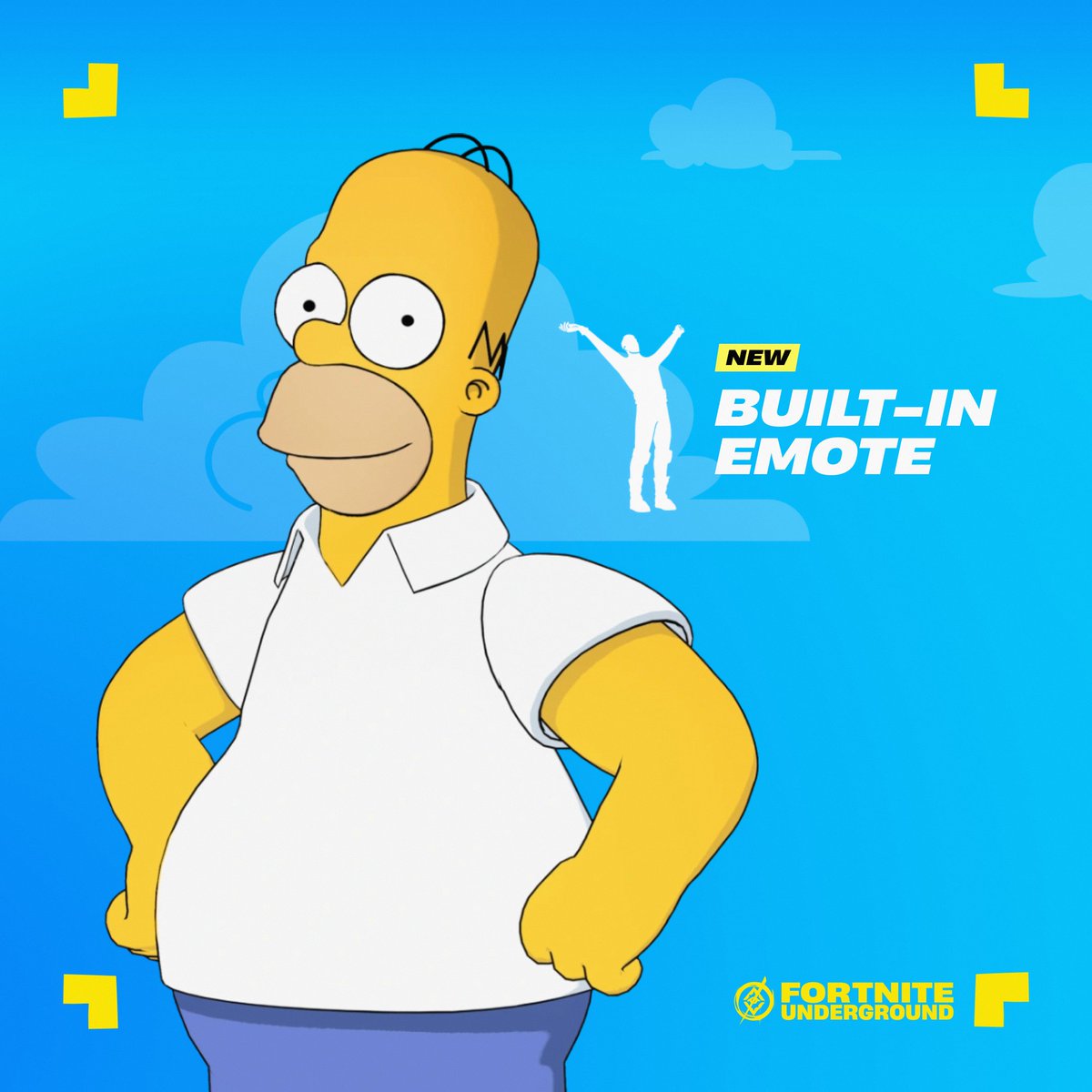 FNBRunderground's tweet image. A Built-in Emote has been added to the Homer Simpson Outfit in #Fortnite 🍩 

The Stretch &apos;n Scratch Emote, which was built into Tighty Whities Homer, is now also built into the Homer Simpson Outfit from the Battle Pass even if you didn&apos;t purchase the Shop Outfit. Woo-hoo!