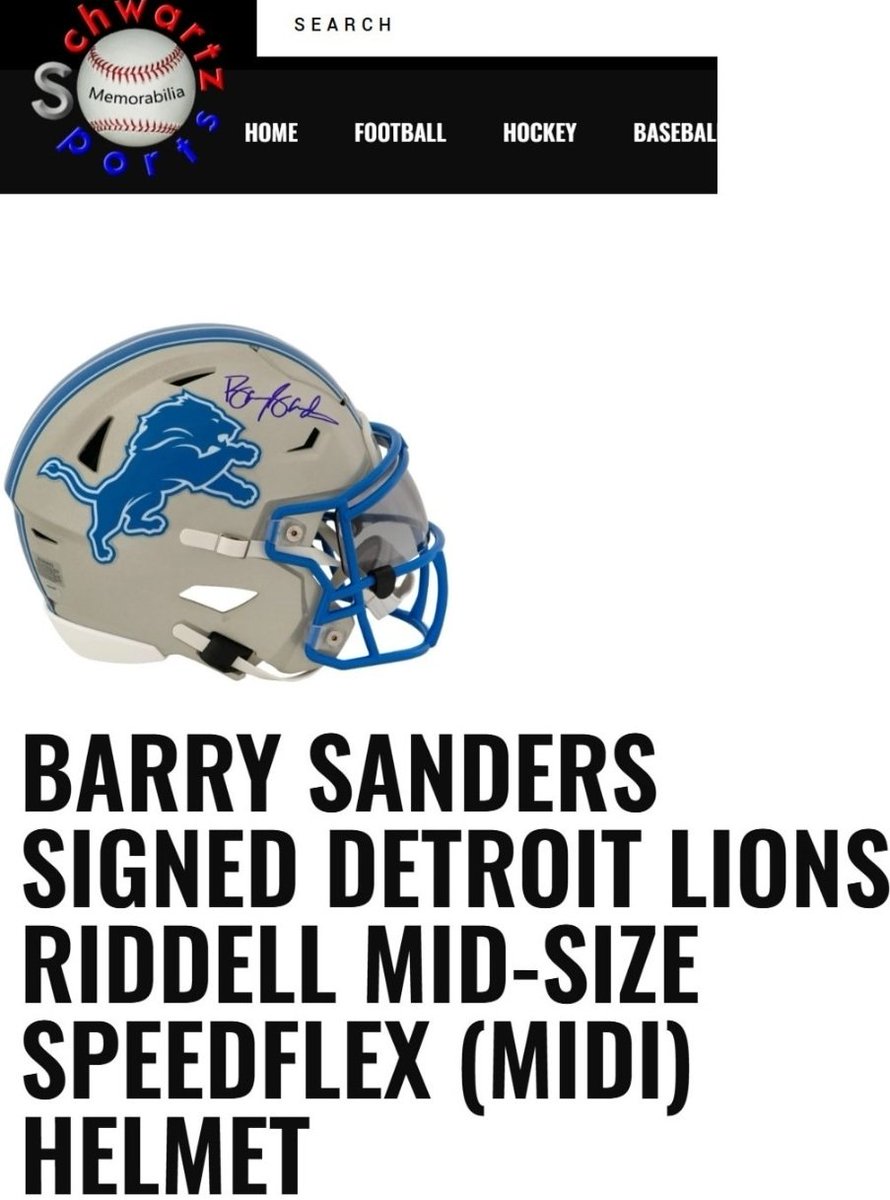 BarrySanders's tweet image. To get @Lions fans fired up about @NFLonPrime this Thursday with #DETvsDAL we are doing another #SandersSponsors #giveaway.

For a chance to #win this cool new MID-SIZE ("Middie") @riddellsports helmet signed by me from @SchwartzSports1 - check out the post on @instagram - link