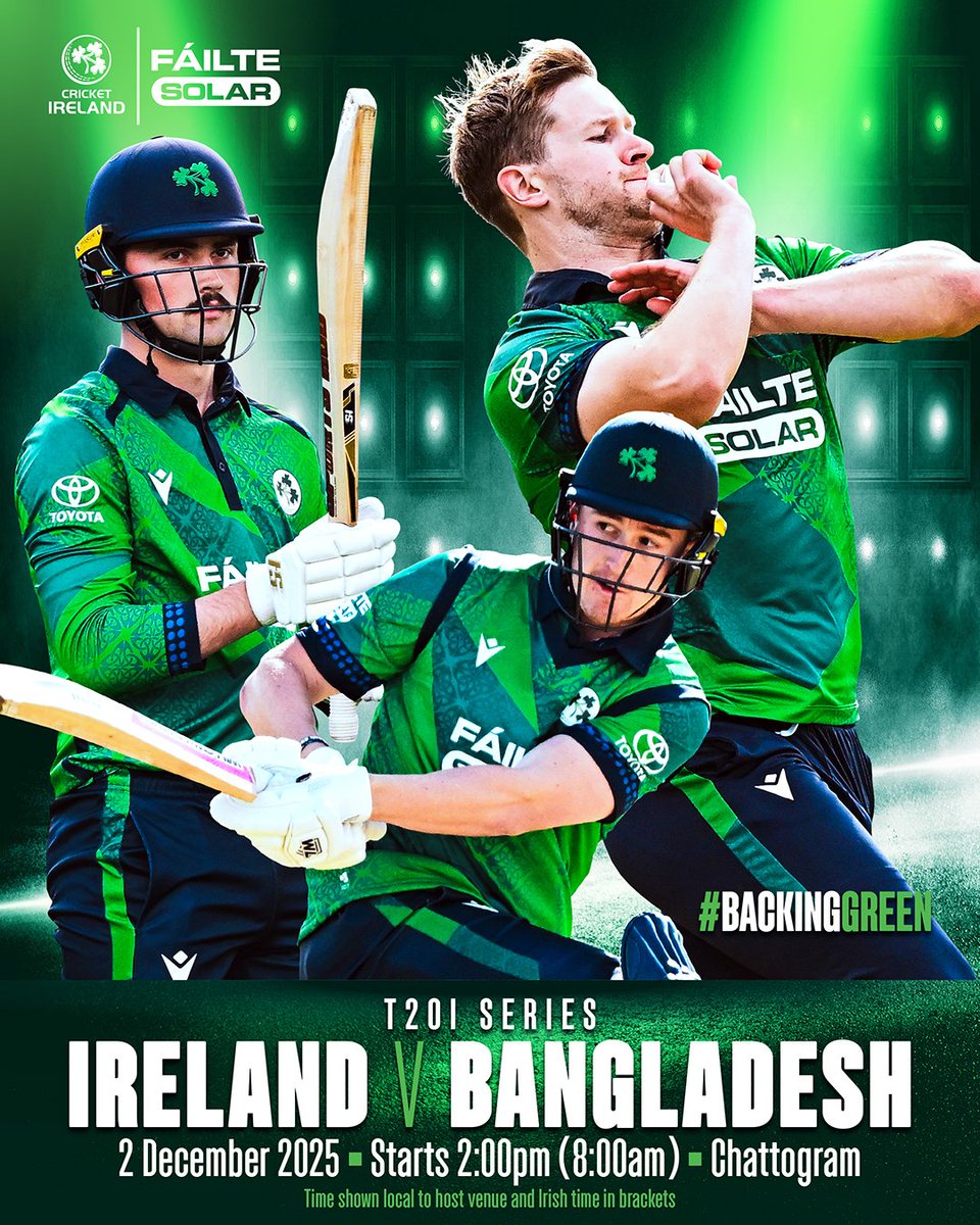 cricketireland's tweet image. Don't forget...the T20I series decider tomorrow has an earlier start time of 8am (Irish time).

C'mon, Ireland!!  🙌

#BackingGreen #FailteSolar  ☘️🏏