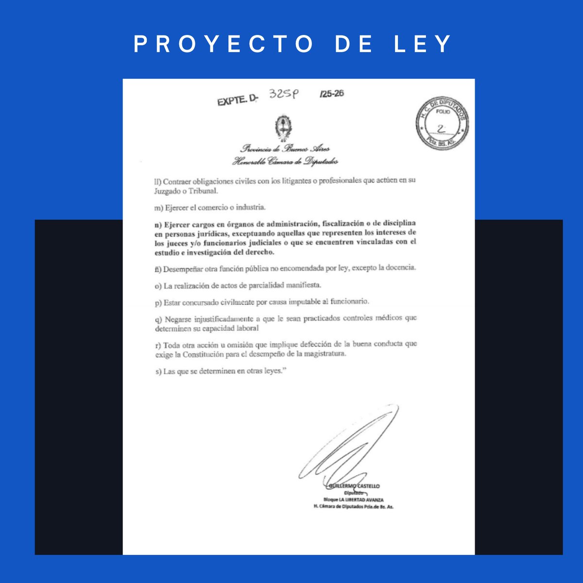 La promiscuidad entre fútbol, política y justicia debe terminarse
Los jueces deben dedicarse a su función y no enredarse en las roscas deportivas.
Pos eso resentamos proyecto prohibiendo a los jueces integrar órganos de personas jurídicas ajenas a fines propios de la magistratura