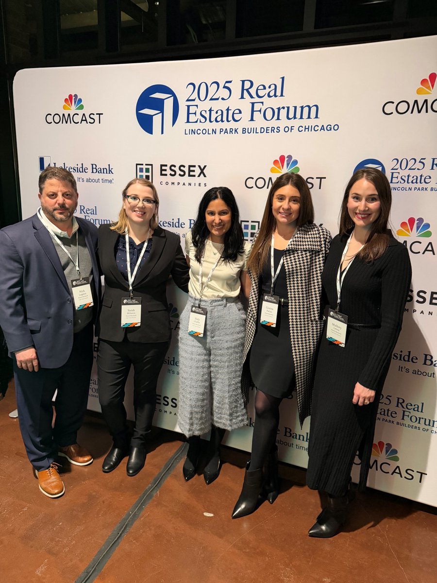 HuschDev's tweet image. 📸 Attorneys Nicholas Legatos, Sarah Milocco, Nida Ghaffar, Gianna Padula, and Mallory Lewis attended the Lincoln Park Builders of Chicago 36th Annual Real Estate Forum. It was a wonderful opportunity to connect with industry colleagues and leaders! #RealEstate