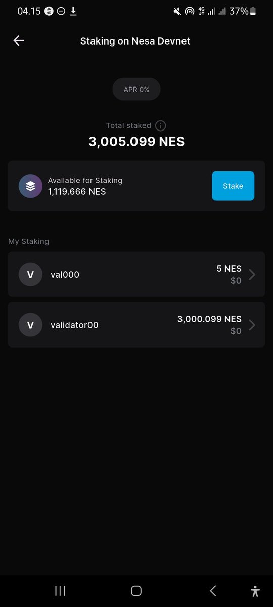 I'm staking 3000 $NES faucet 👀

<a href="/nesaorg/">Nesa</a> I tried staking delegate on 2 validators!  

I will update the rewards I received! 

I use <a href="/keplrwallet/">Keplr Wallet</a> btw 👀