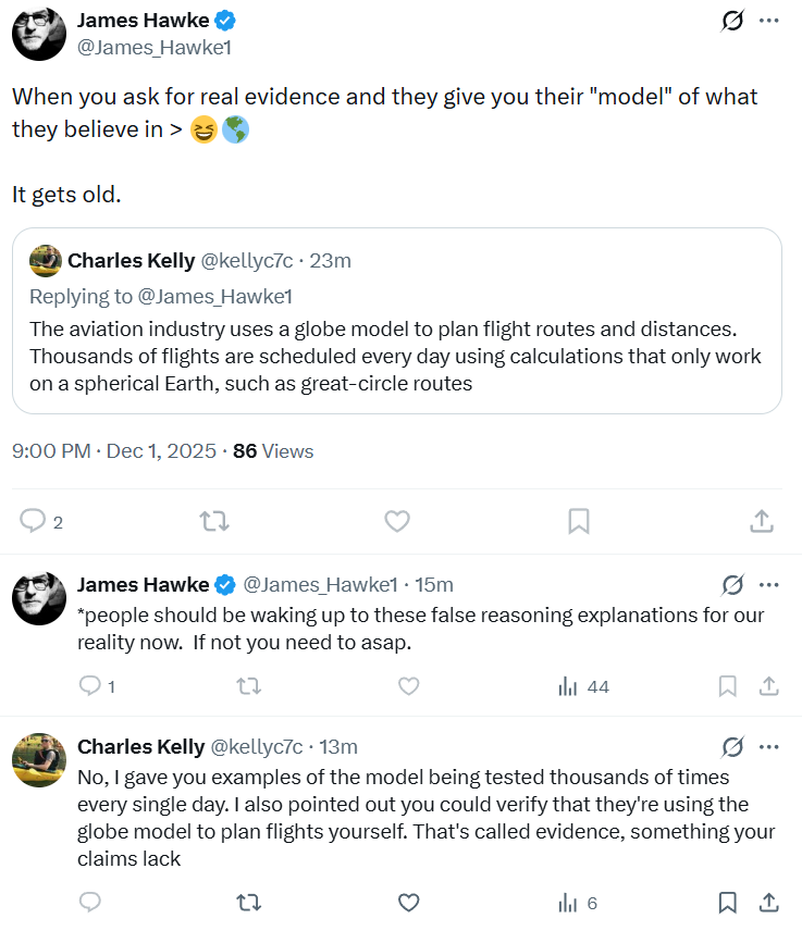 lol, <a href="/James_Hawke1/">James Hawke</a> blocked me for this! 😂 These 'truth seekers' always react the same way when presented with any evidence

x.com/James_Hawke1/s…