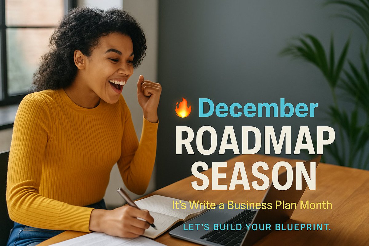 talk2cc's tweet image. December = roadmap season! It’s #WriteABusinessPlanMonth — the perfect excuse to start or refresh your business plan before the new year. 
From financials to market-fit, we’ve got the blueprint. Dive in! &amp;gt; na2.hubs.ly/H02hXgp0
#smallbusinessowners #CompleteController