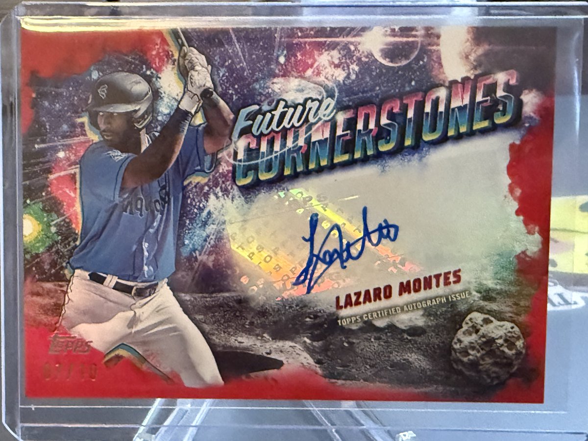 2025 Topps Pro Debut Lazaro Montes Future Cornerstones Red Auto #'d 07/10 

$160 shipped

<a href="/sports_sell/">@SPORTS_SΞLL</a>
<a href="/Hobby_Connect/">Hobby Connection(Colton)</a> 
<a href="/CardHobbyRTs/">Card Hobby Retweets</a> <a href="/TheHobby247/">The Hobby 24/7</a> 
<a href="/HobbyRetweet_/">Hobby Retweet</a> 
<a href="/paullydoughnuts/">Paullydoughnuts</a>
<a href="/BMonzoRadio/">Brian Monzo</a>

RTs appreciated!