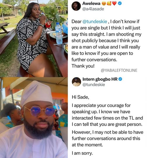yabaleftonline's tweet photo. Man politely turns down a lady who sh0t her sh0t at him on X. https://t.co/Ynjf8ThOUC