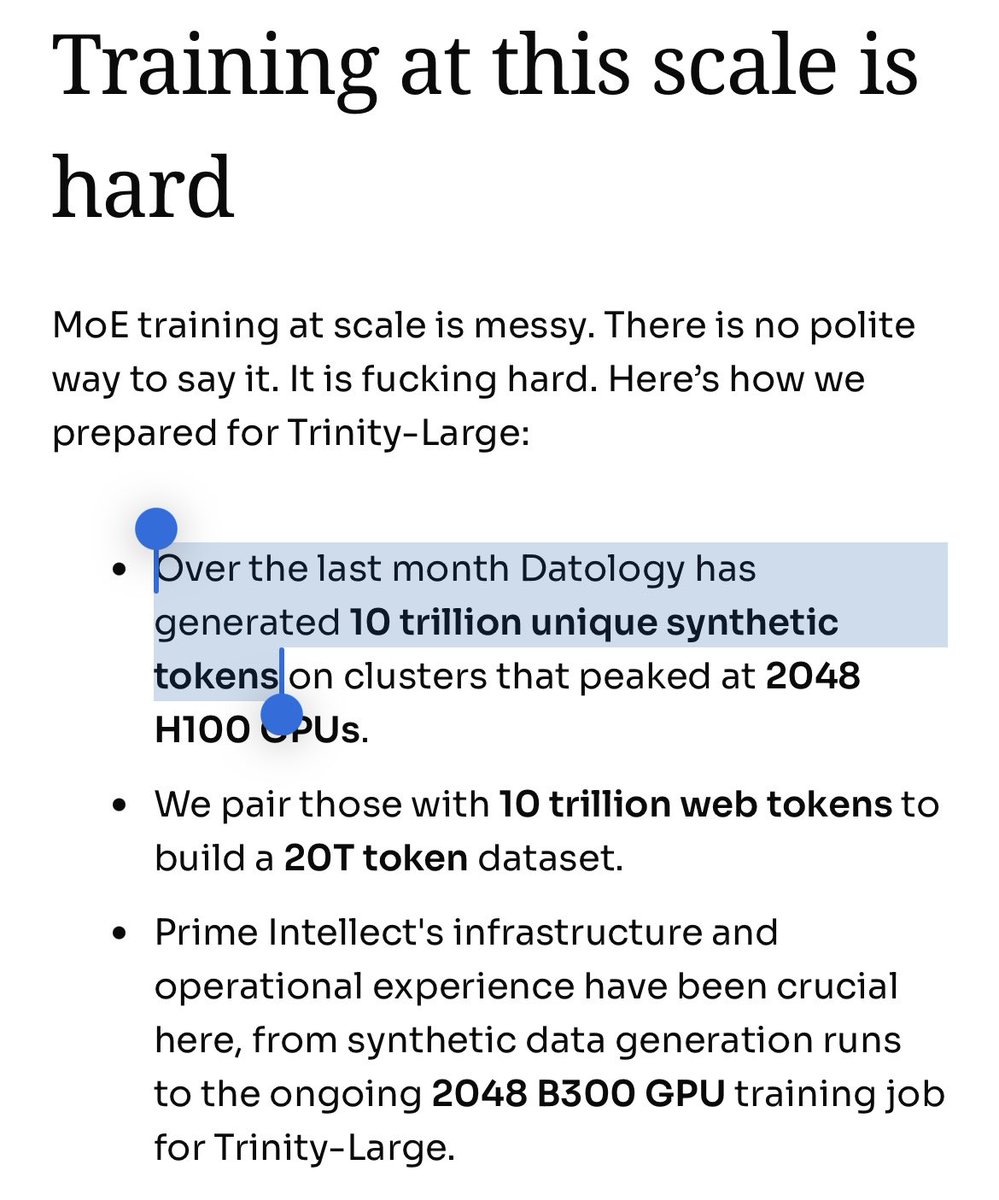 Dorialexander's tweet image. This is how you train SOTA models in late 2025.