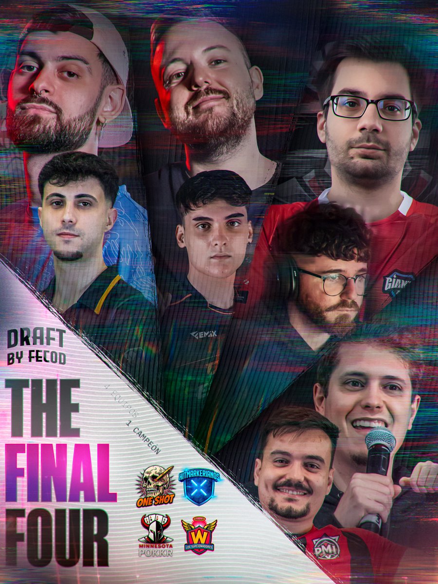¡Tenemos los 4 equipos finalistas del #DRAFTByFECOD!  ⬇️ 🏆

𝗛𝗜𝗧𝗠𝗔𝗥𝗞𝗘𝗥𝗜𝗔𝗡𝗢𝗦: (<a href="/TehSinapsis/">Sina</a>) <a href="/Ninjaso_/">Ninjaso</a> <a href="/dpardo22_/">ParDo</a> <a href="/JJexe_/">JJ</a> <a href="/MaGiiKo_/">MaGiiKo</a> <a href="/chefcapoo/">JFK chefcapo</a> 
𝗟𝗢𝗦 𝗦𝗨𝗣𝗖𝗜𝗢𝗡𝗔𝗗𝗢𝗥𝗘𝗦: (<a href="/MrxSoki/">Soki</a>) <a href="/moonssst3r/">Albert Isern</a> <a href="/BaAcKBY/">BaAcK</a> <a href="/PaleloCOD/">Palelo</a> <a href="/PrawNN7/">PrawN</a>  <a href="/NayDRage/">INFERX NAYD</a>
𝗢𝗡𝗘 𝗦𝗛𝗢𝗧: