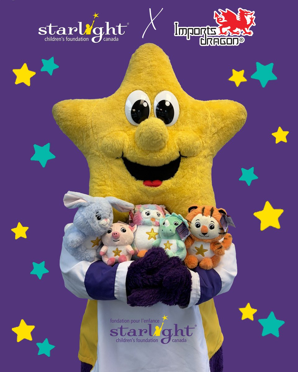 Imports_Dragon's tweet image. Arms full, heart fuller 💛🌠
Every #plush helps bring courage and comfort to kids who need it most. 

Head to starlightplush.ca → enter the scratch-off code on your Caring Critter’s tag and choose the wish list gift you want to help bring to life. @StarlightCanada