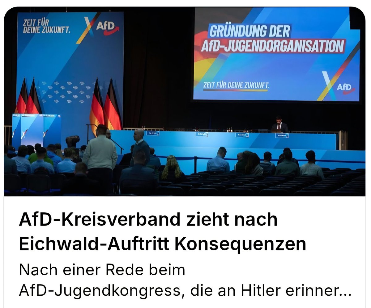 KLARE SACHE!
AfD-Mitglied #Eichwald ist weder  "linker Clown" noch 
V-Mann,sondern waschechter AfD-Nazi!
Er ist der AfD aus Überzeugung beigetreten!
Die will ihn jetzt schnell loswerden!
Warum??
Weil er ein weiterer Verbotsgrund ist!
tagesschau.de/inland/innenpo…
#hartaberfair #Gießen