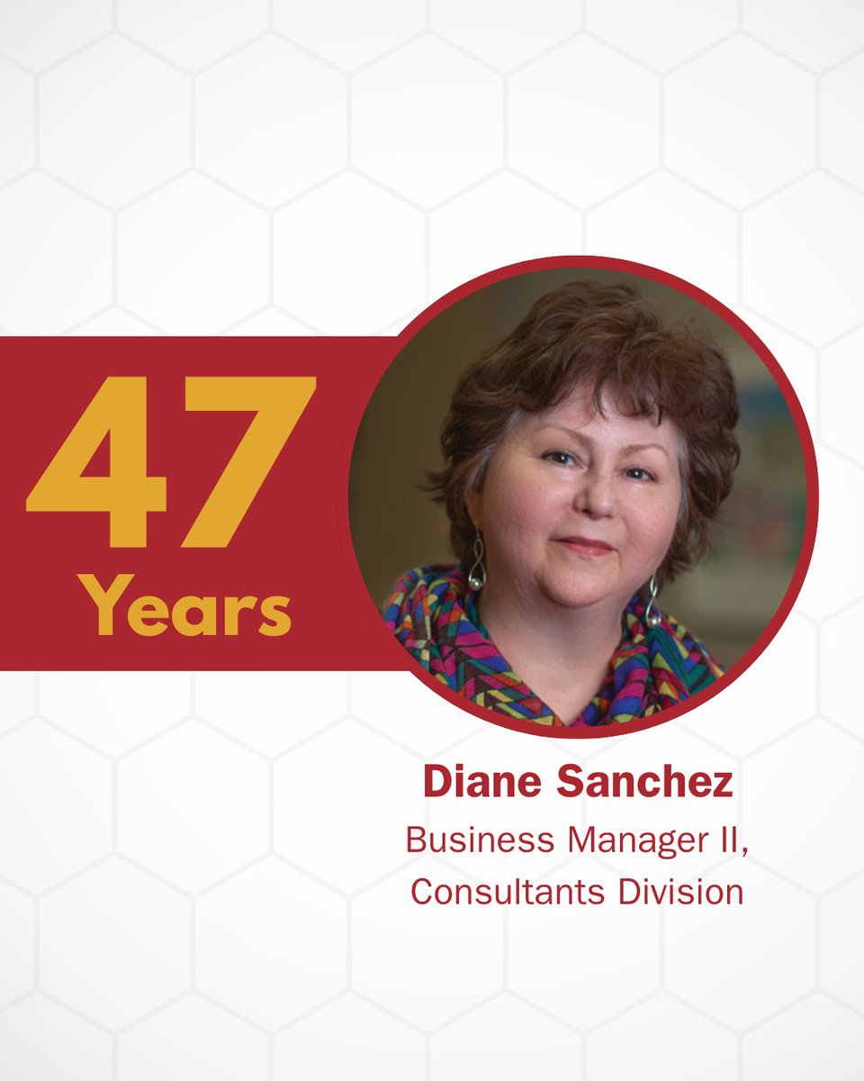 RabaKistner's tweet image. Congratulations to Diane Sanchez, Business Manager II with our Engineering Consultants Division, for reaching her 47 year anniversary this month! Diane is based out of San Antonio. 

#WorkAnniversary #EmployeeRecognition #Engineering #SanAntonio