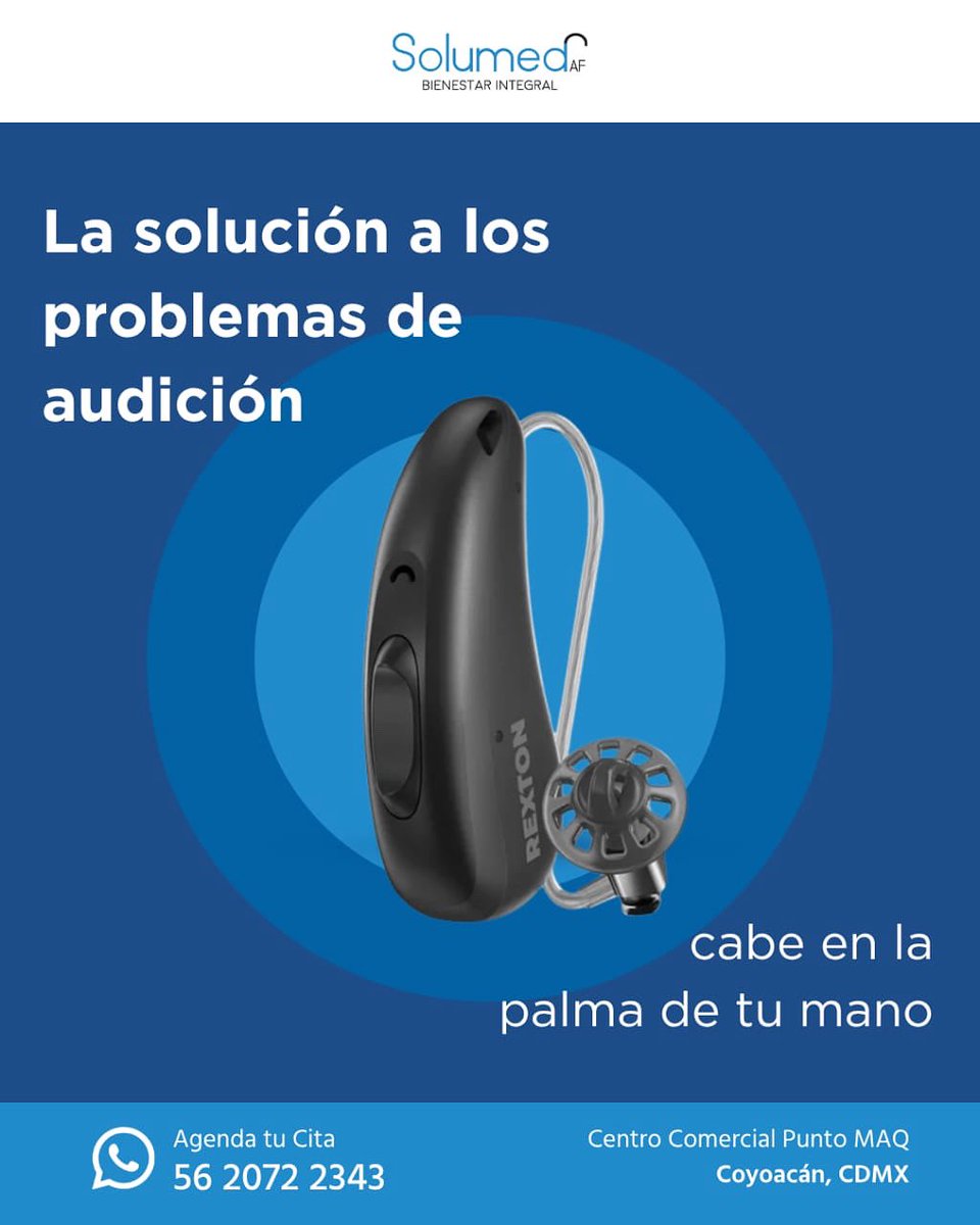 !La solución a los problemas de audición cabe en la palma de tu mano! 

📞 Agenda tu Audiometría completamente GRATIS y descubre todo lo que un pequeño dispositivo puede hacer por tu vida.

🧑🏻‍⚕️ Consulta siempe a un profesional de la salud.