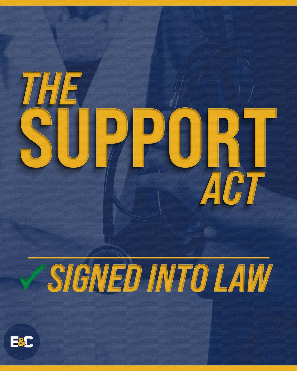 HouseCommerce's tweet image. ✅ SIGNED INTO LAW  

The SUPPORT Act was just signed by @POTUS, providing much needed help to law enforcement, health care professionals, and patients in the fight against substance abuse.