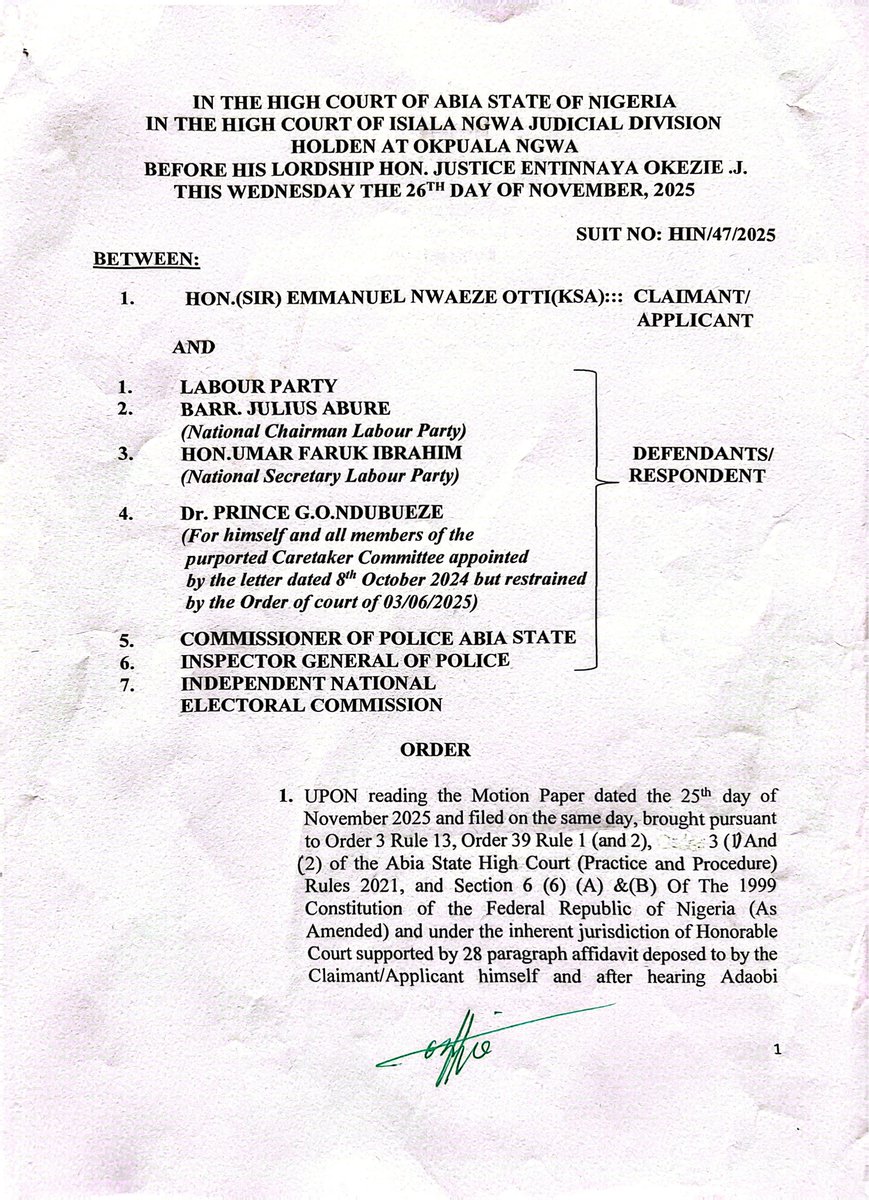 NgLabour's tweet image. STATEMENT FROM THE LABOUR PARTY

Labour Party Congresses hold in all states except Abia 

... No court order stopping Congresses, warns against misinforming Nigerians

The leadership of the Labour Party has called on its members across the 35 states of the federation, with…